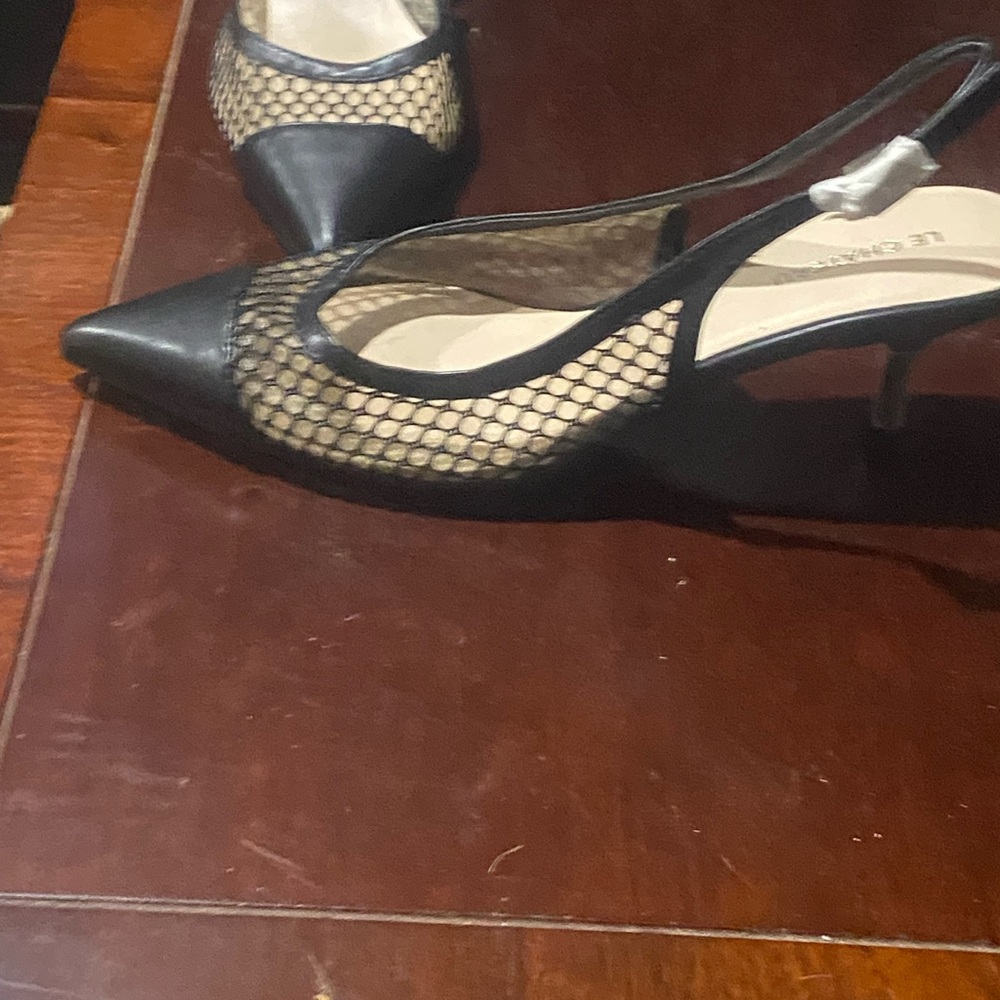 Elegant Black Mesh Women's Heels